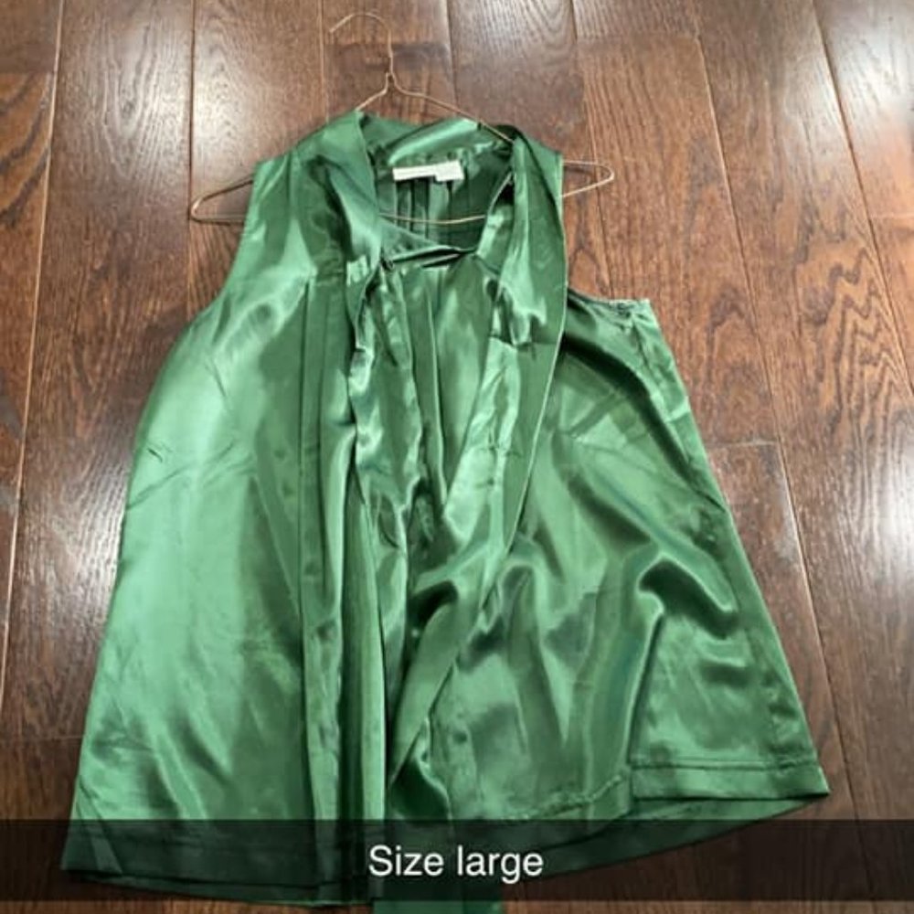 Green Silky Blouse